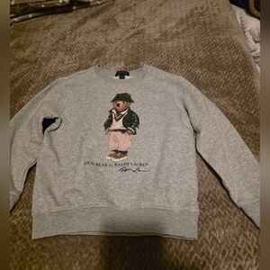 Polo by Ralph Lauren Light Gray Bear Crewneck Sweater
